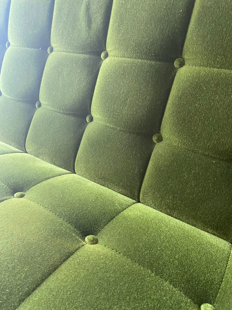 美品 値下げ カリモク60】Kチェア2シーター W36143 モケットグリーン