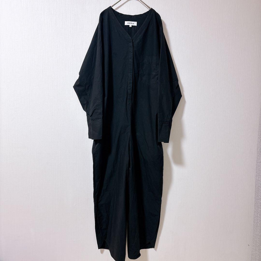 ENFOLD エンフォルド　オールインワン　サロペット　ジャンプスーツ　Ｖネック