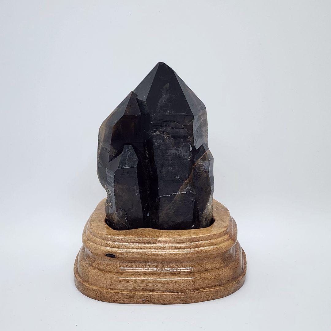 希少天然モリオンスモーキークォーツ 原石クラスター台座付き 高品質パワーストーン