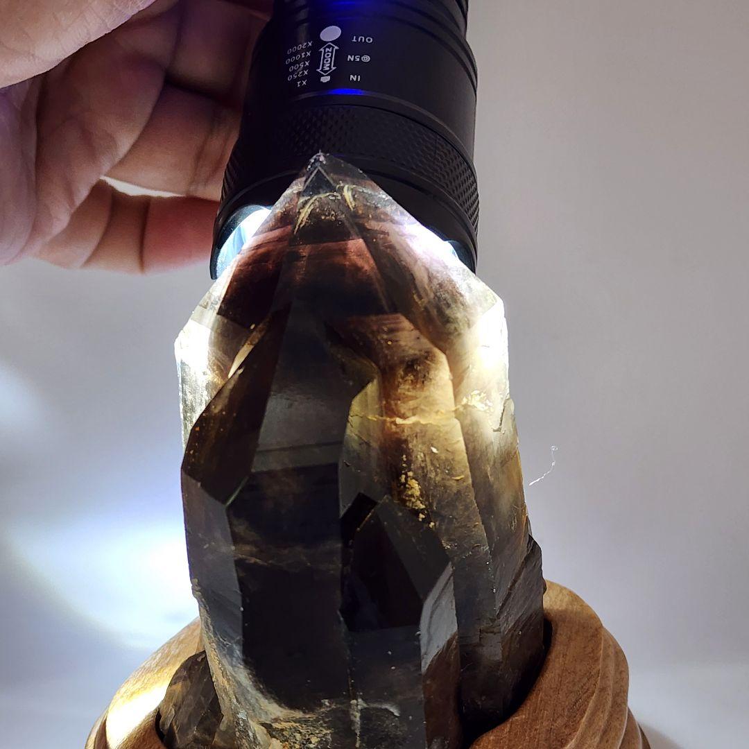 希少天然モリオンスモーキークォーツ 原石クラスター台座付き 高品質パワーストーン