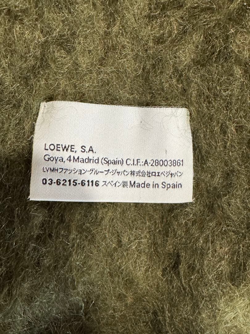 LOEWE 大判　マフラー　オリーブグリーン