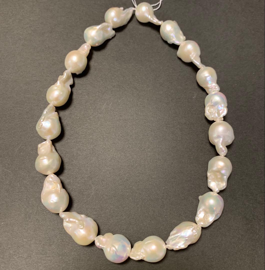 ③オイスター　天然パール　照りツヤ大変良好　19粒　連材　【オススメ】