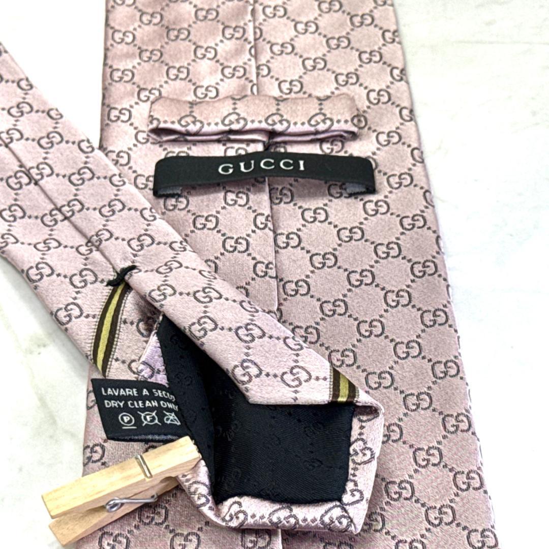 ☆即発 GUCCI GG柄 ネクタイ ピンクベージュ系 上品 シルク フォーマル