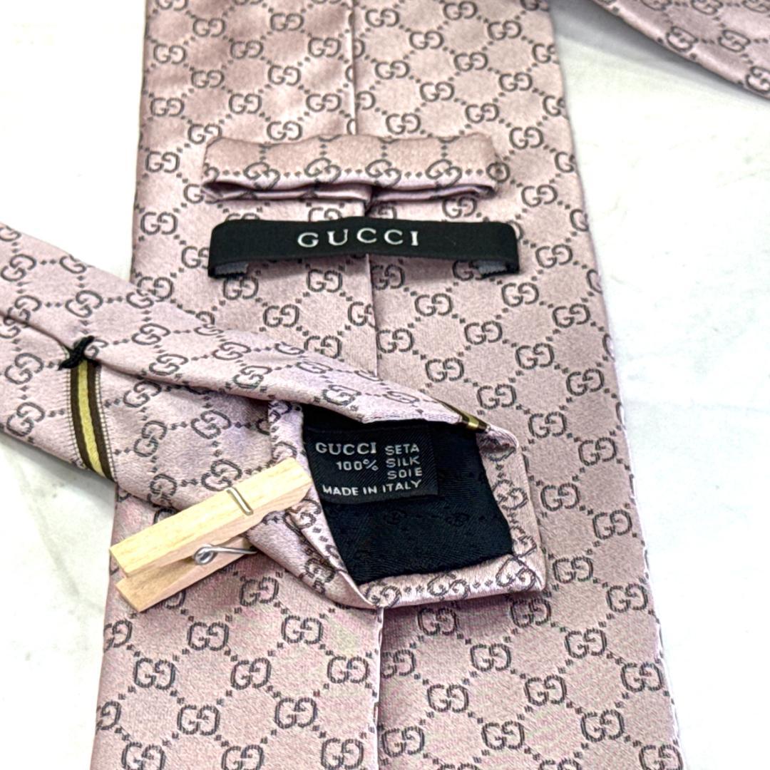 ☆即発 GUCCI GG柄 ネクタイ ピンクベージュ系 上品 シルク フォーマル