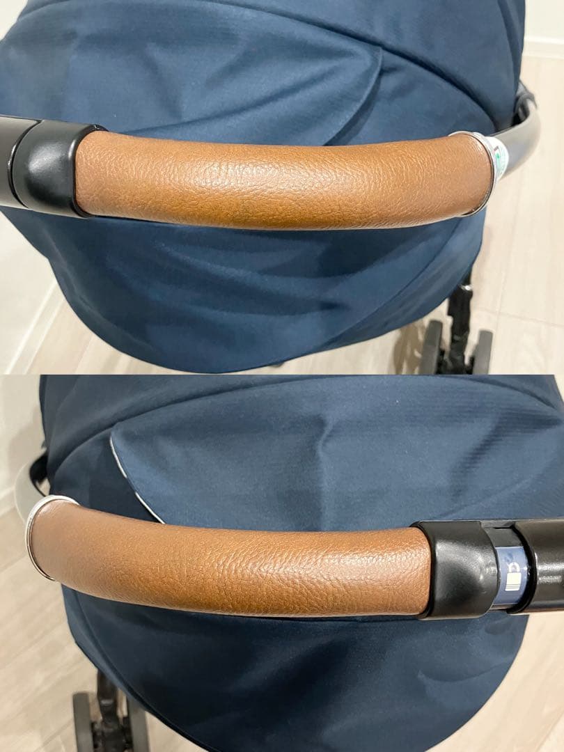 ラクーナクッションAE レインカバー付き　アップリカ　ベビーカー　ネイビー