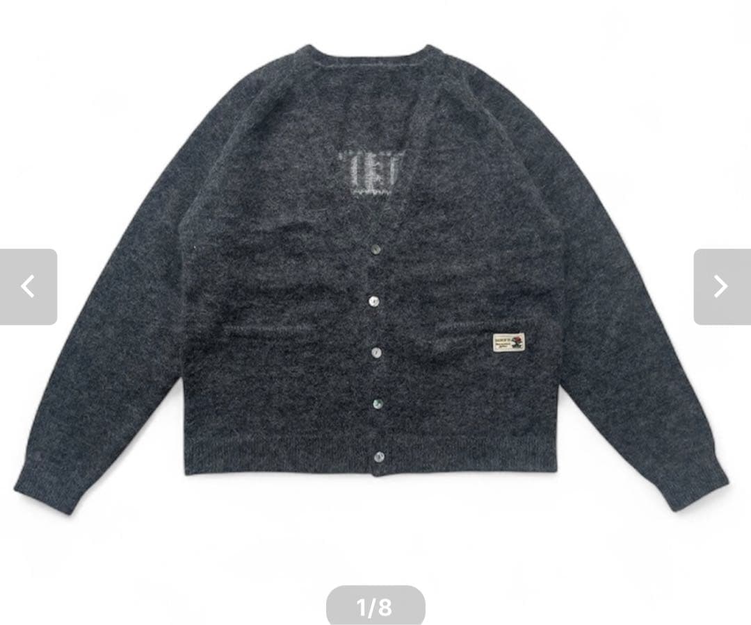 コ*コ様 即完　ダークグレー モヘアカーディガン MADE IN YP