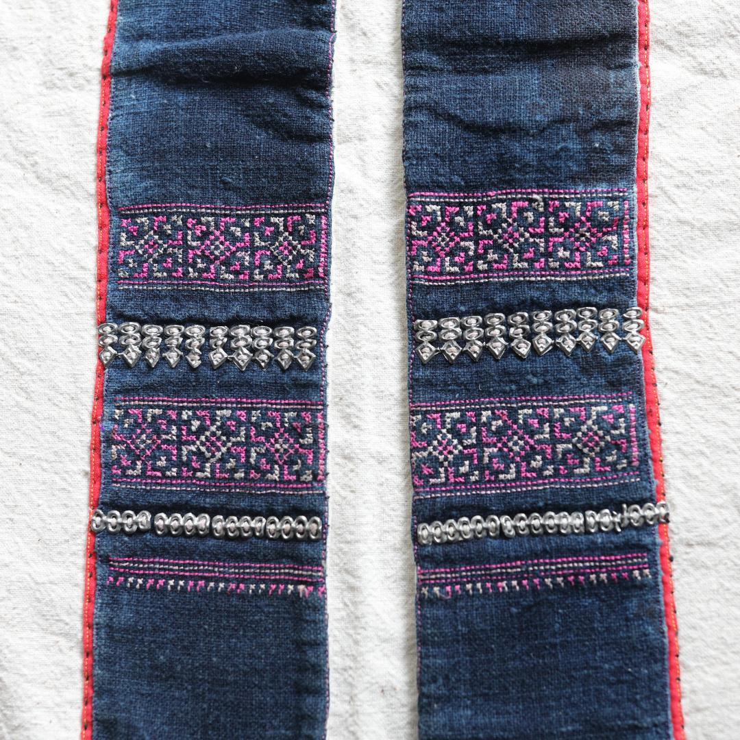 黎族 伝統 上衣 古布 手織り 素朴デザイン 錫装飾 民族衣装 一点物 民藝