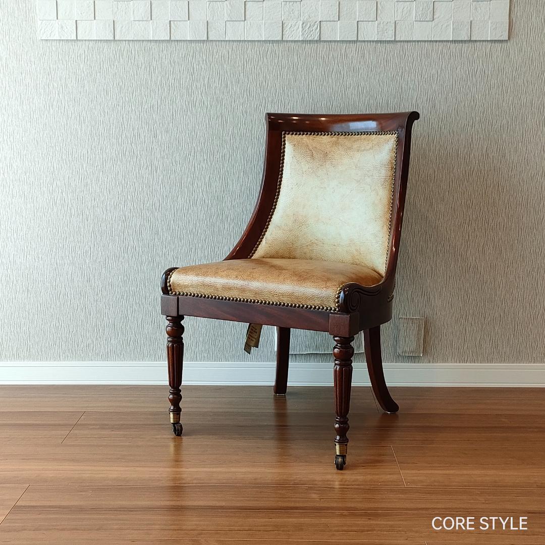 希少　ヒッコリーチェア　キャスター付き　クラシック家具　太鼓鋲①