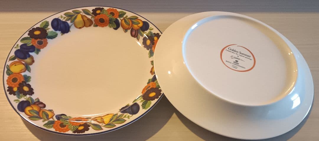  ゴールデンサマー 花柄皿 2枚セット