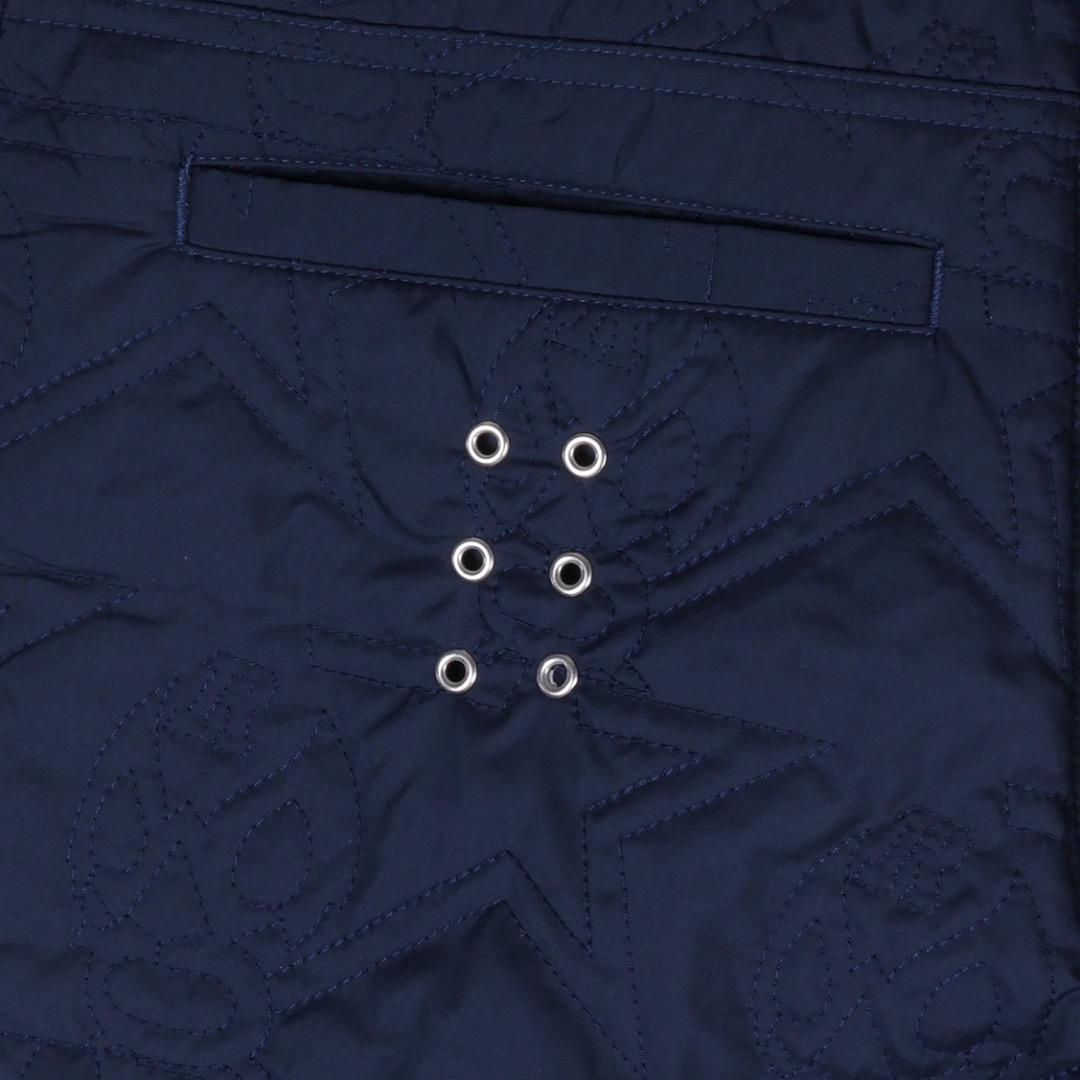 【size6】秋冬 ラッセルノ ゴルフ ルチャ総柄 キルティング 中綿パンツ 紺