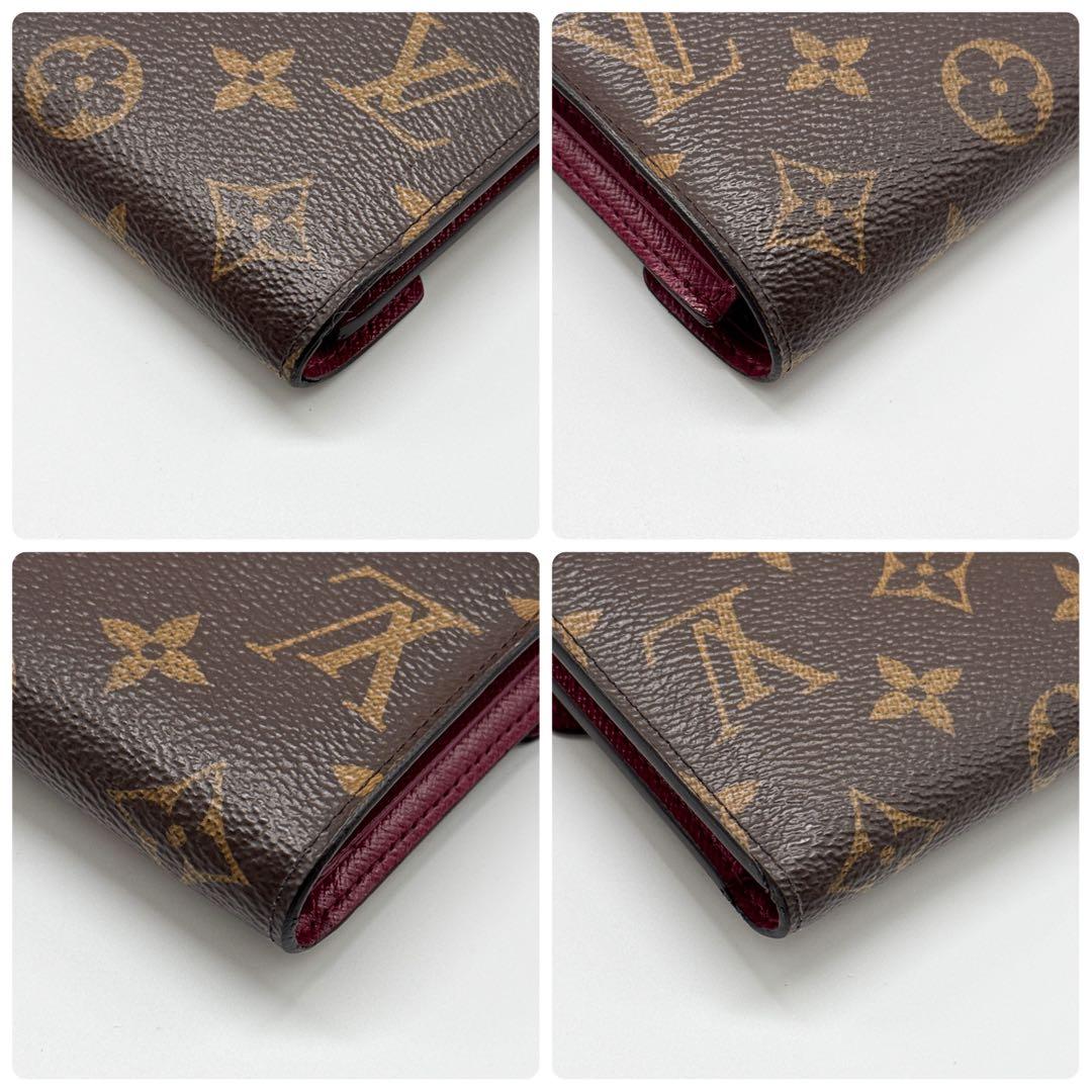 ルイヴィトン モノグラム ヴィクトリーヌ フューシャ 赤 財布 三つ折り ピンク