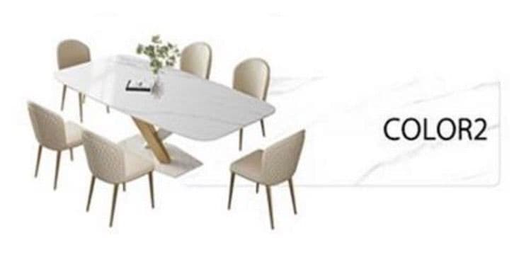 【年末最終値引】　ダイニングテーブルのみ　セラミック大理石柄白　１４０×８０ｃｍ