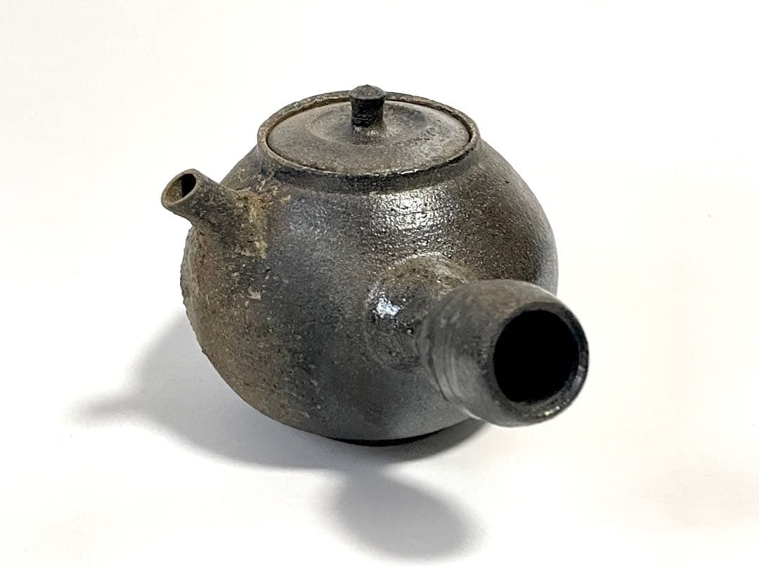 作家物　陶芸家　作者不明　急須　自然釉　横手急須　茶銚　煎茶　中国茶