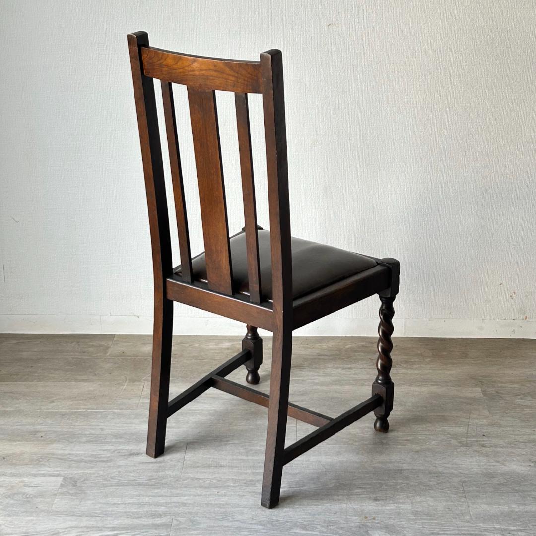 イギリス アンティーク 家具 ハイバック ダイニング チェア 椅子 420A2