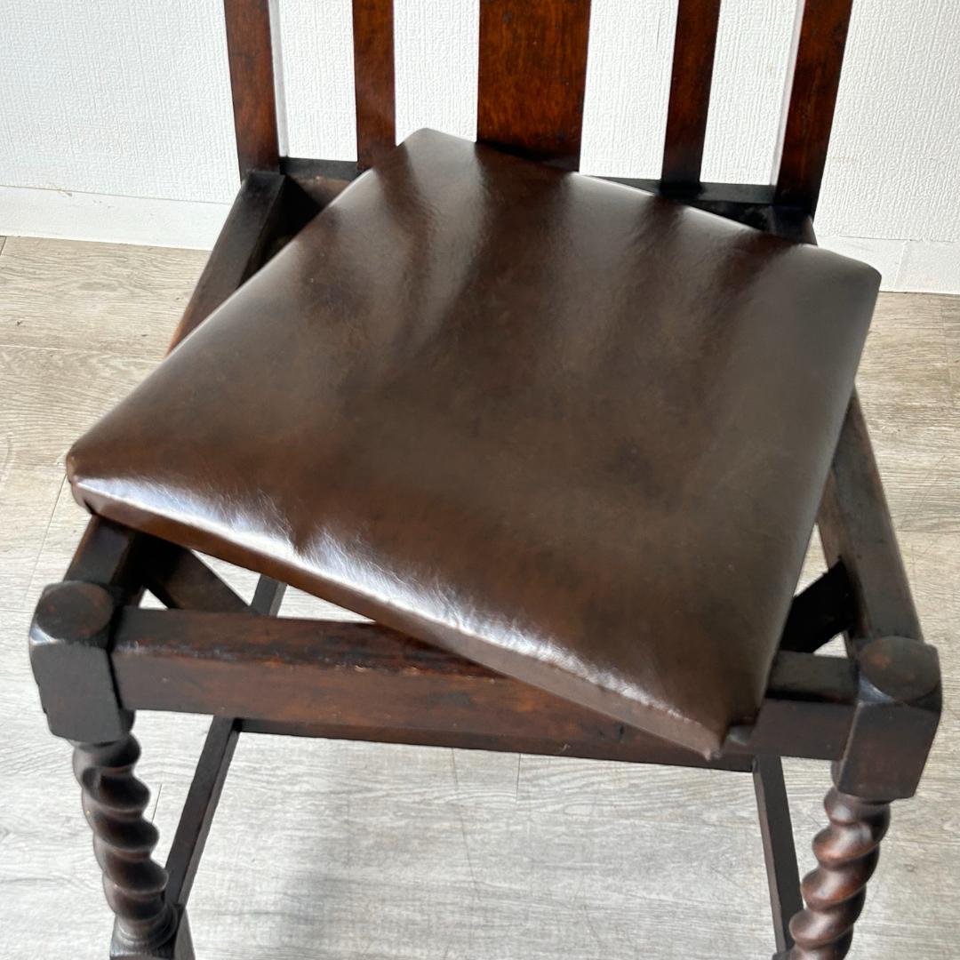 イギリス アンティーク 家具 ハイバック ダイニング チェア 椅子 420A2