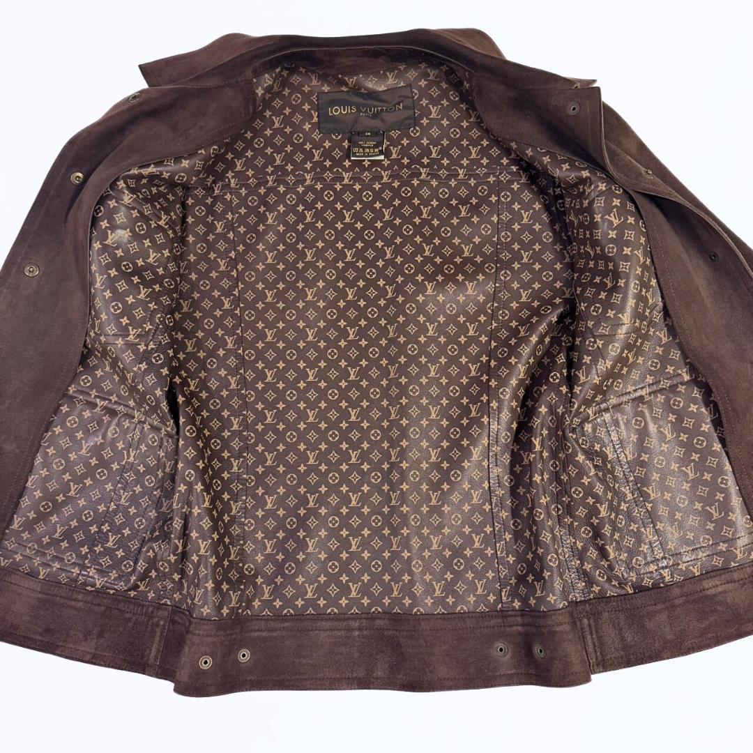 専用 ルイヴィトン モノグラム ラムスキン スエードレザージャケット 36