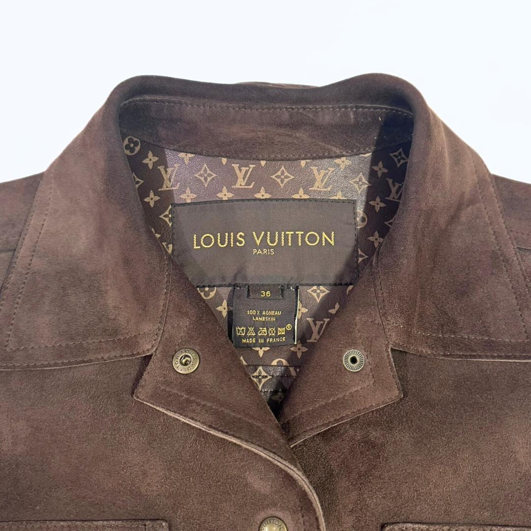 専用 ルイヴィトン モノグラム ラムスキン スエードレザージャケット 36