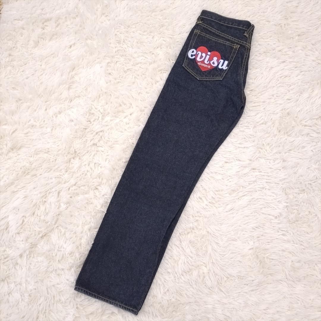 【美品】EVISU 刺繡入り デニムパンツ ジーンズ M ストレート k25