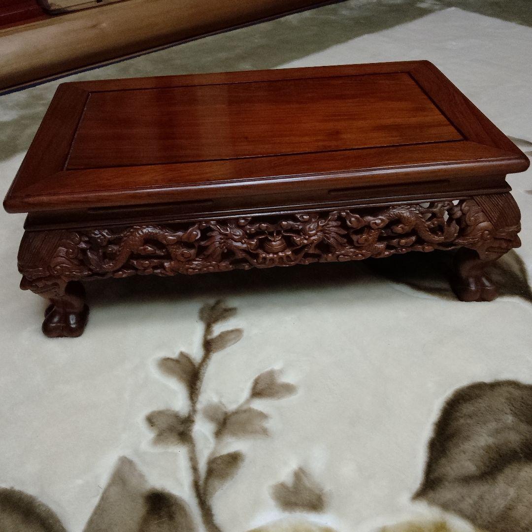 木製彫刻フラワースタンド 獅子脚 約44cm