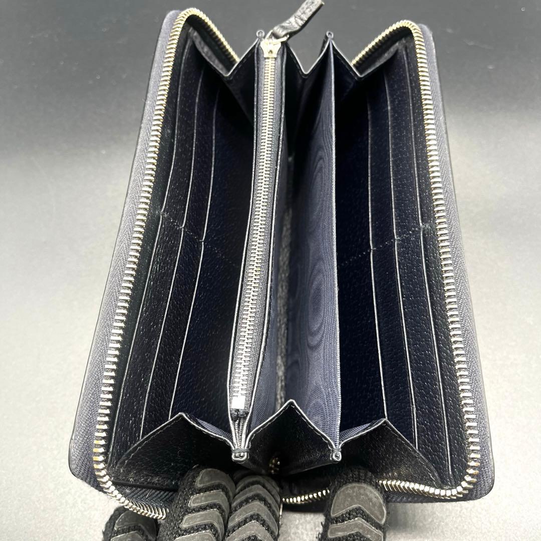 美品/現行✨グッチ 長財布 ラウンドファスナー オフィディア 紺 706844