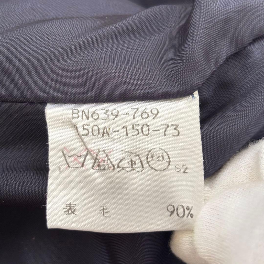 バーバリーノバチェック ウール ダッフルコートキッズ150 レディースSネイビー