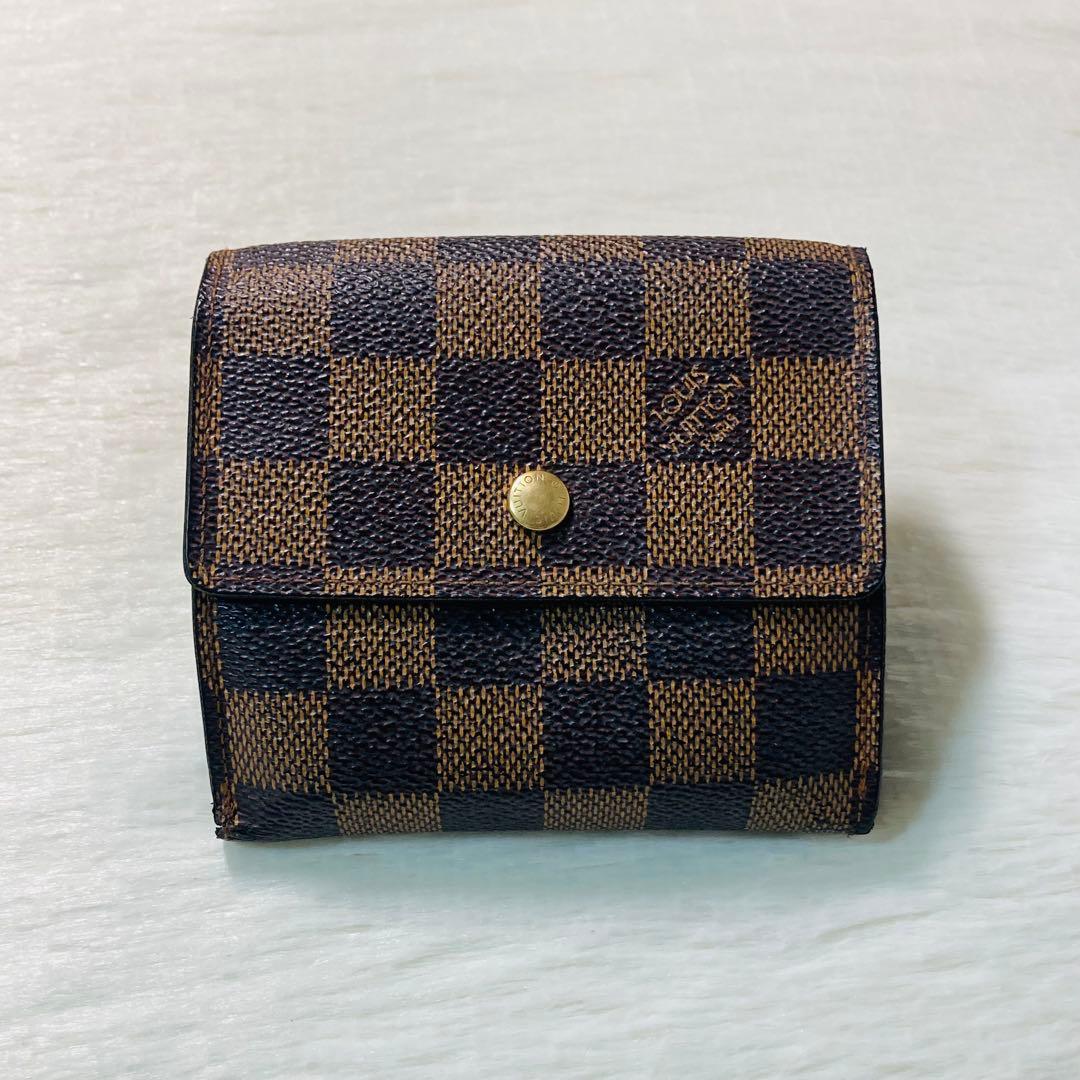LOUIS VUITTON ヴィトン　三つ折り　財布　ダミエ　茶色　二つ折り