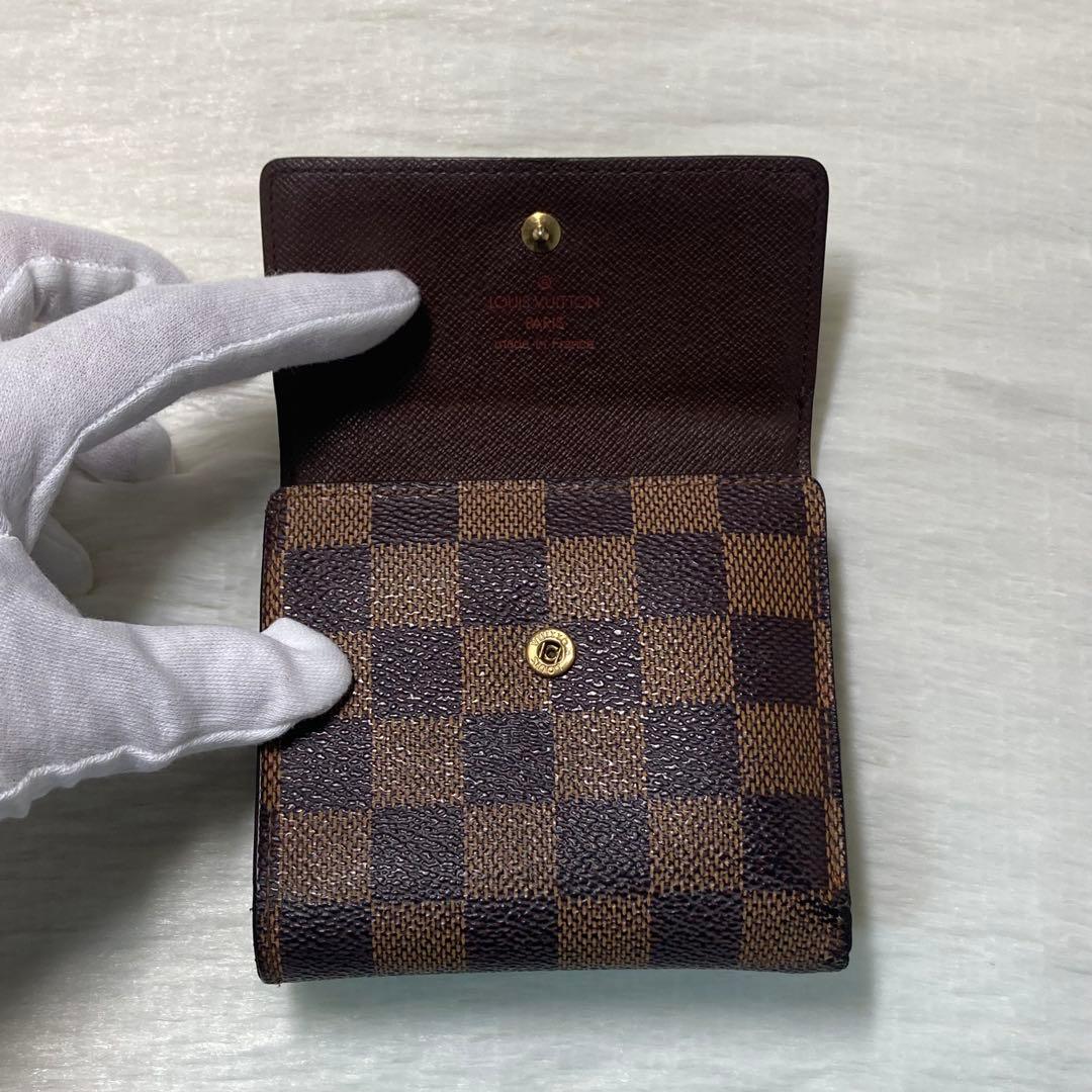 LOUIS VUITTON ヴィトン　三つ折り　財布　ダミエ　茶色　二つ折り