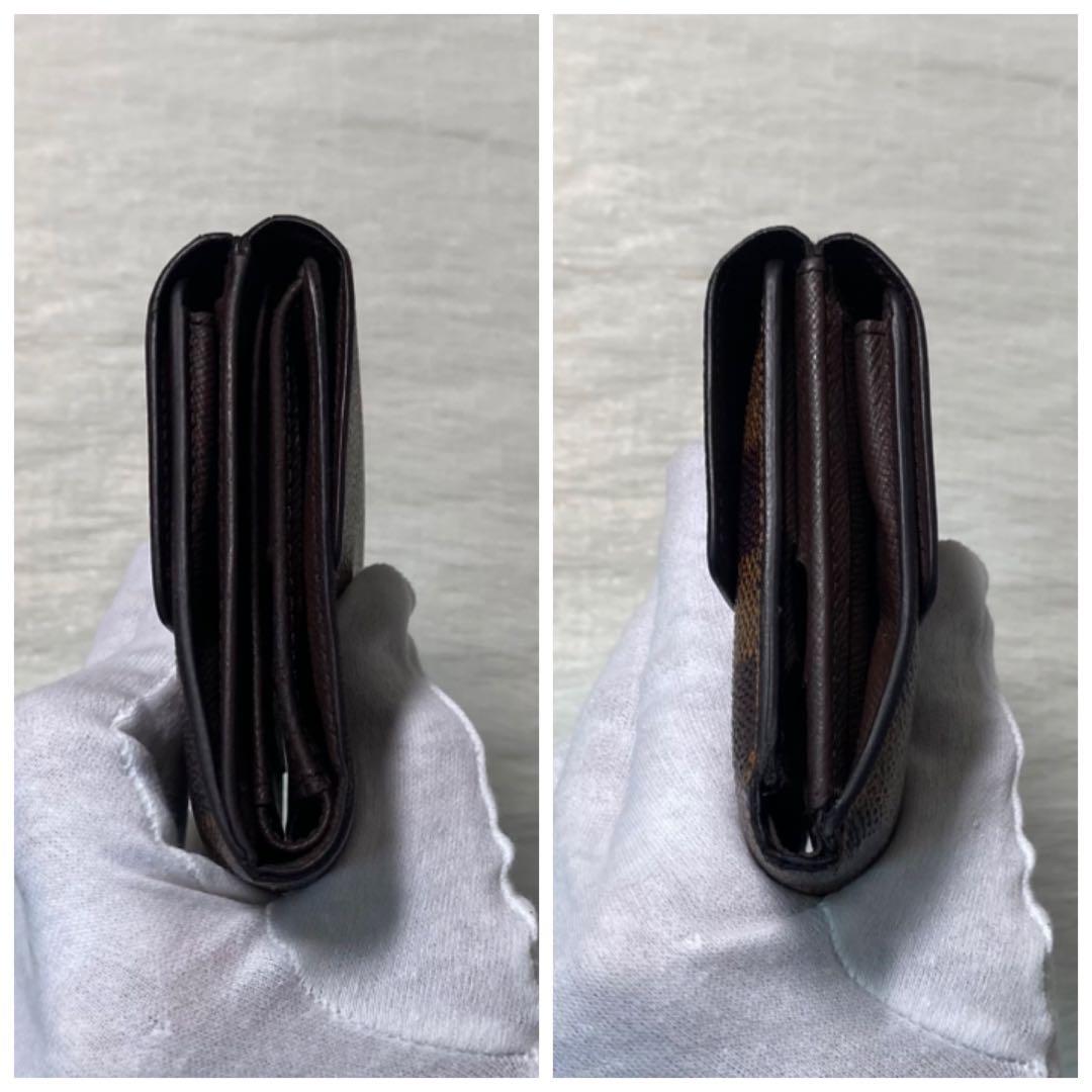 LOUIS VUITTON ヴィトン　三つ折り　財布　ダミエ　茶色　二つ折り