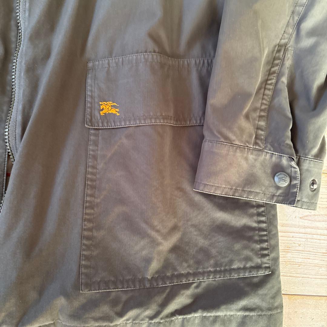 オリーブ ステンカラーコート チェック柄裏地