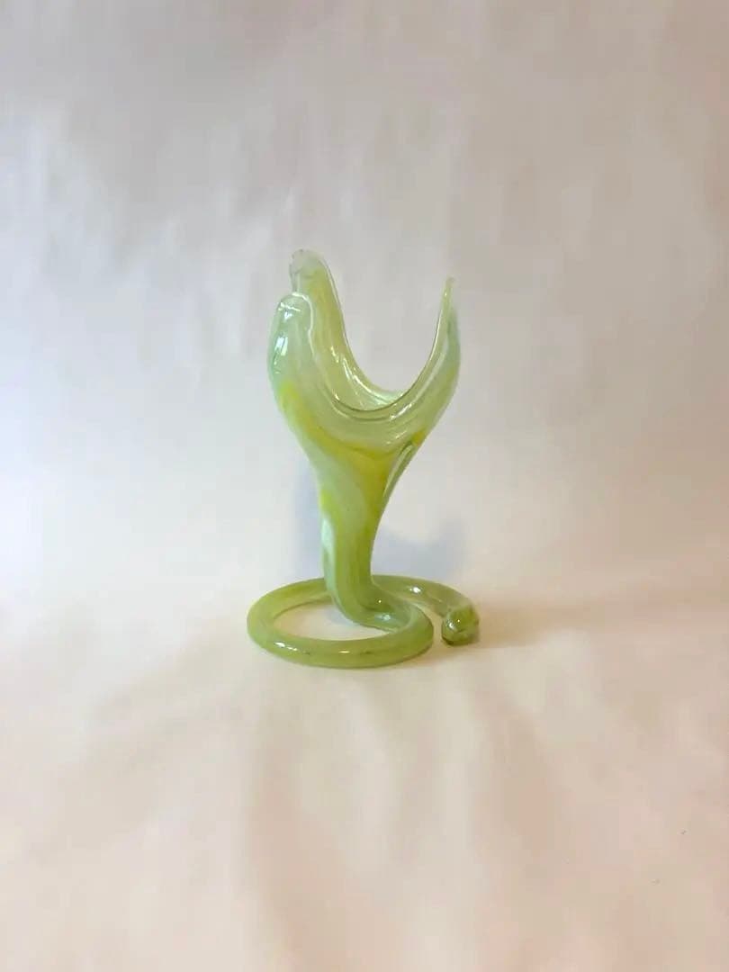 イエロー　フラワーベース　ビンテージ