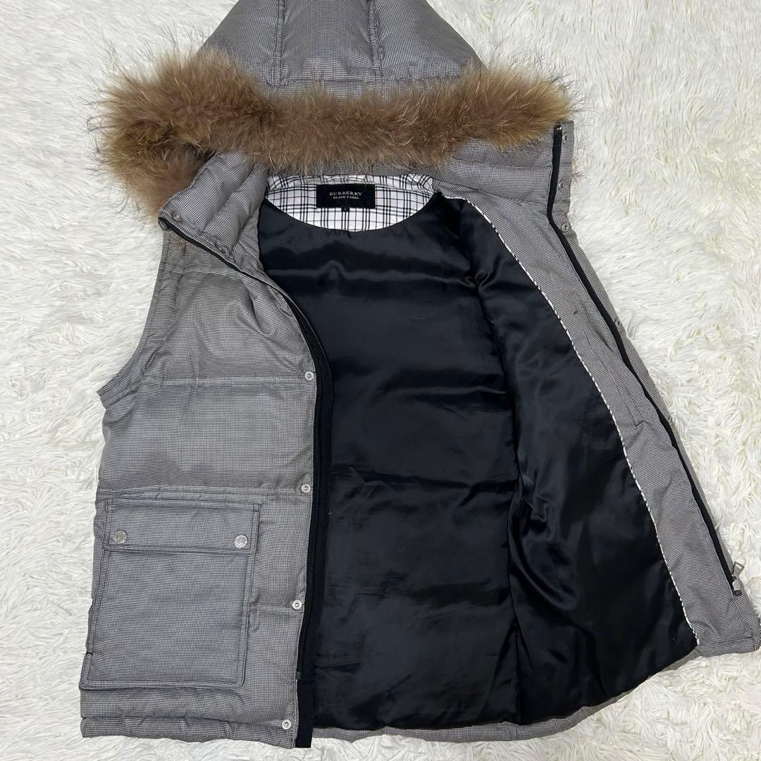 【極美品/L】バーバリーブラックレーベル 4way ダウンジャケット 肉厚 灰色