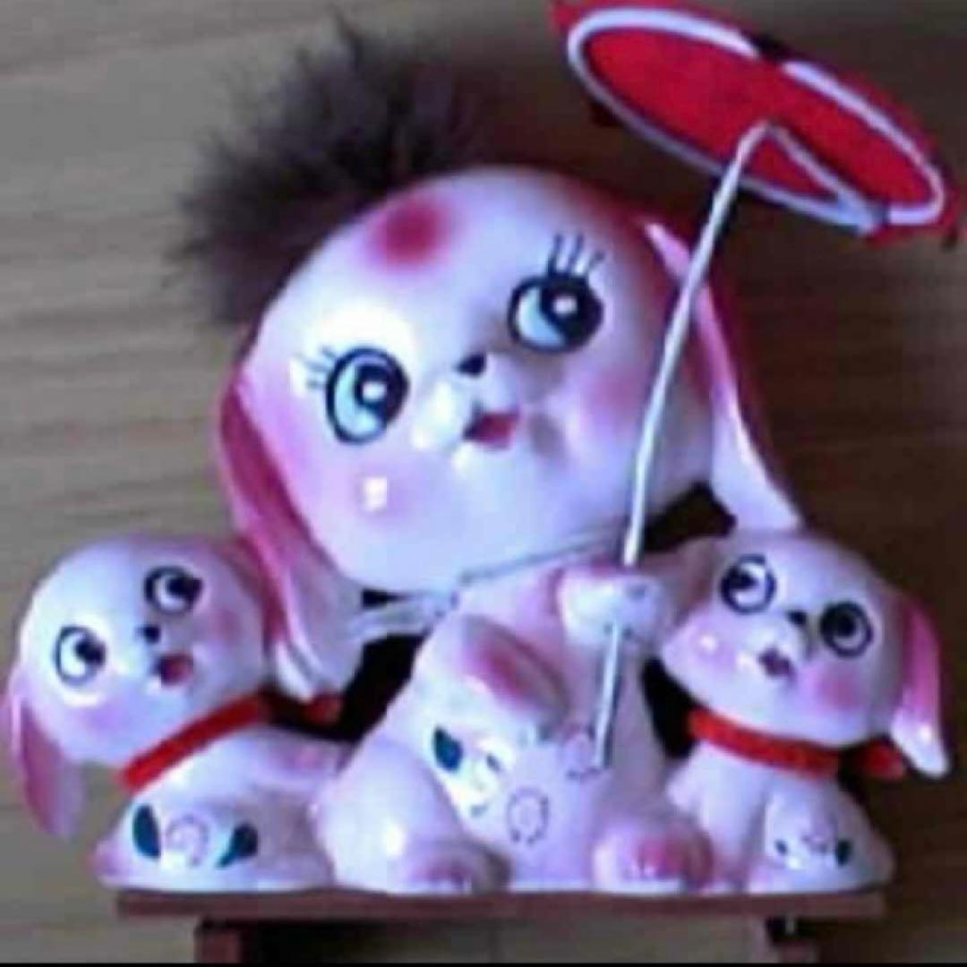 ヴィンテージ 置物　犬の親子陶器　置物　装飾品　わんこ