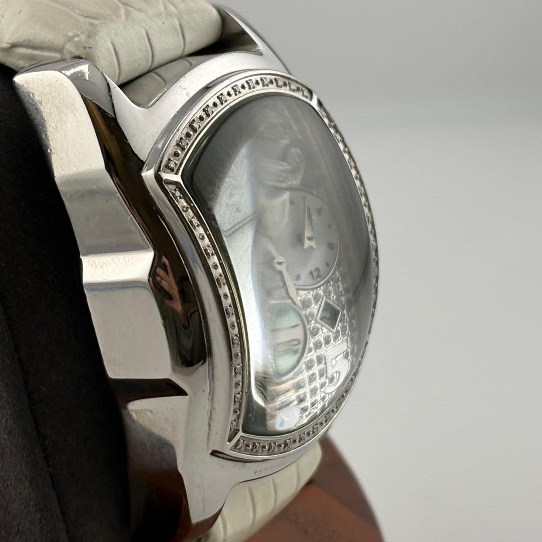 【美品】アイスリンク　ダイヤベゼル　替ベルト付　ストーン　A10519 箱付