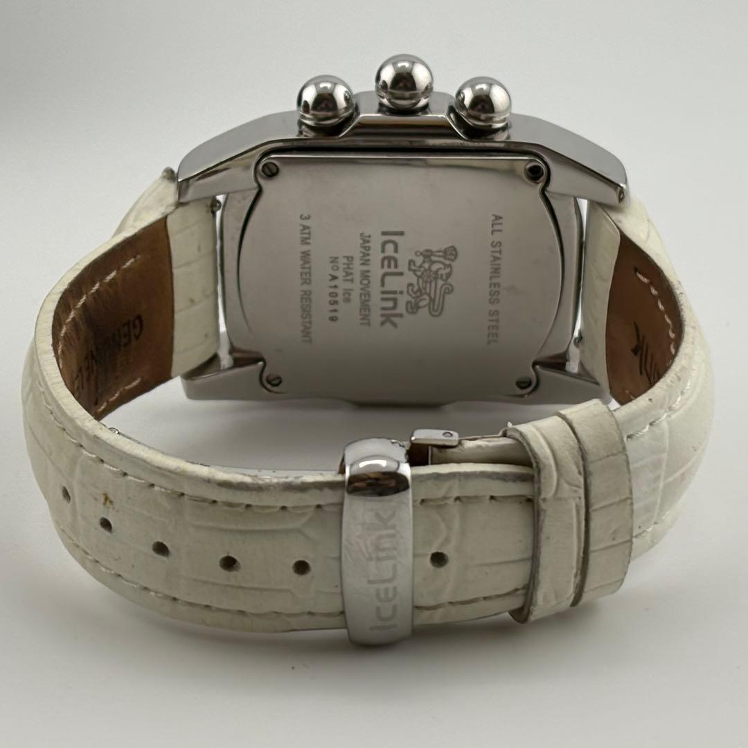 【美品】アイスリンク　ダイヤベゼル　替ベルト付　ストーン　A10519 箱付