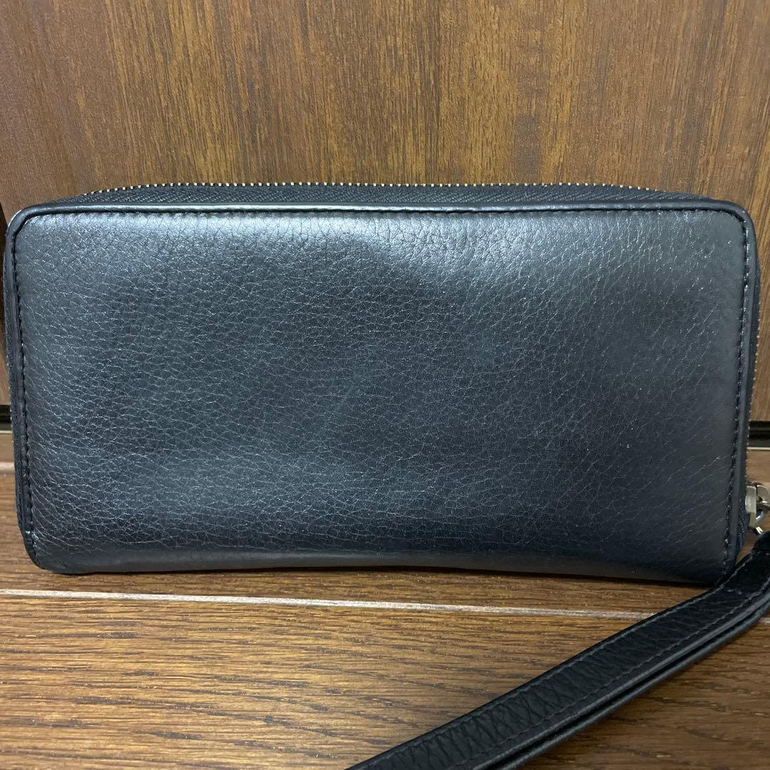 GUCCIラウンドジップ ブラックレザー長財布