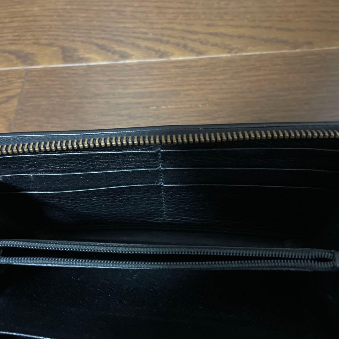 GUCCIラウンドジップ ブラックレザー長財布