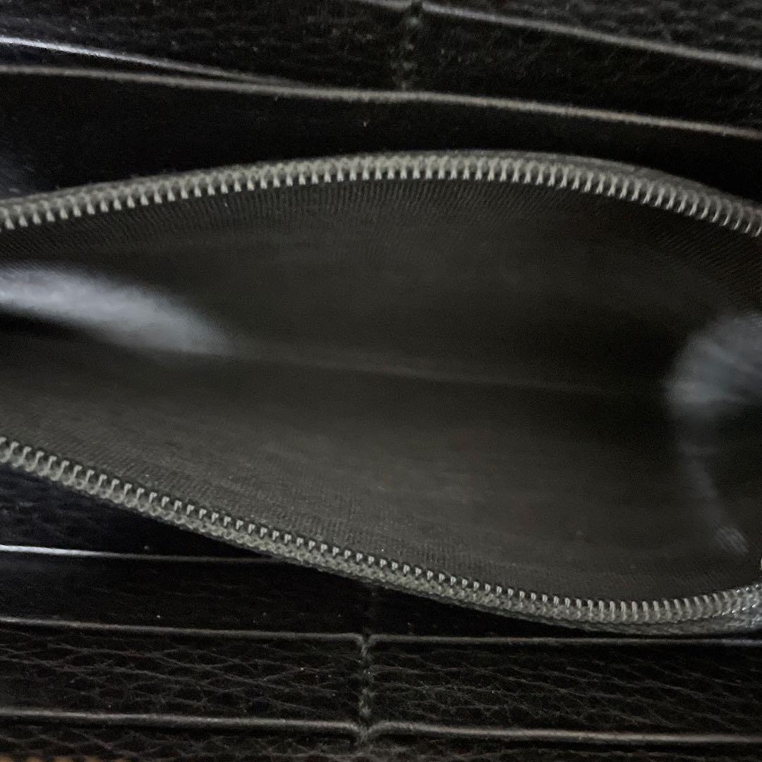 GUCCIラウンドジップ ブラックレザー長財布