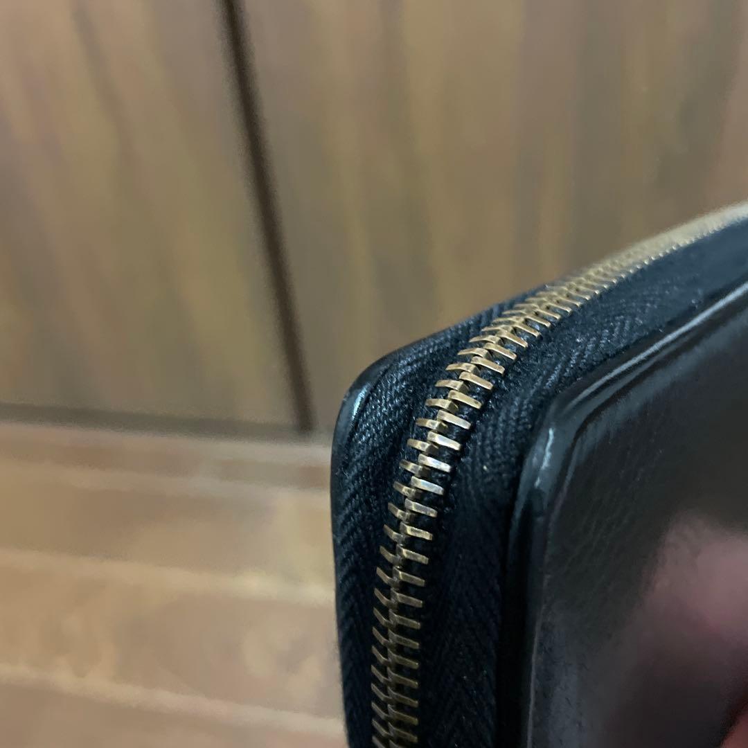 GUCCIラウンドジップ ブラックレザー長財布