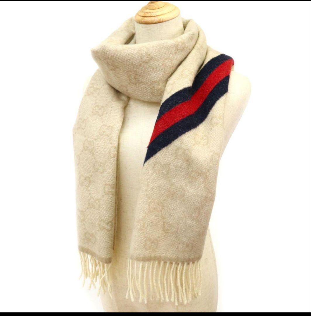 ❤美品箱付き❤GUCCI マフラー ストール ショール スカーフ❤ホワイト❤