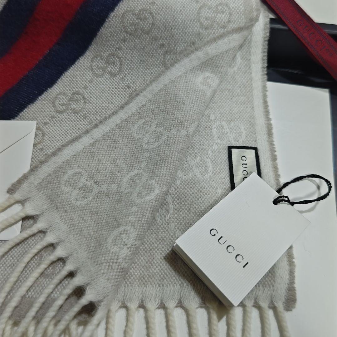 ❤美品箱付き❤GUCCI マフラー ストール ショール スカーフ❤ホワイト❤