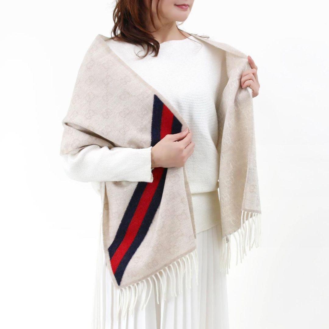 ❤美品箱付き❤GUCCI マフラー ストール ショール スカーフ❤ホワイト❤