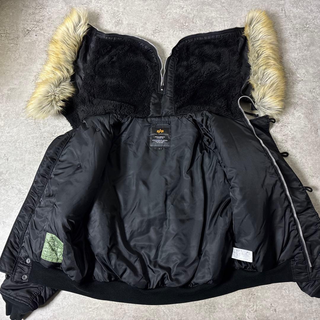 ALPHA INDUSTRIES【L】N-2B フライトジャケット ブラック 黒