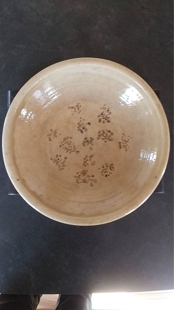 瀬戸石皿　瀬戸焼 アンティーク 古道具 茶道具 黄瀬戸 古民芸 煎茶器