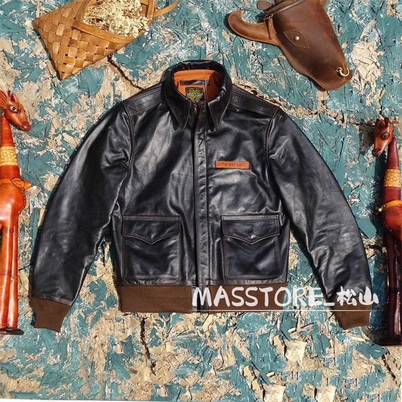 美品 TYPE A2フライトジャケット馬革 茶芯 レザージャケットS-5XL