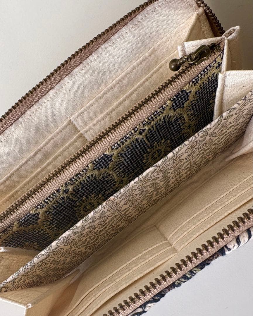 ☆ミナペルホネン☆ラウンドファスナー長財布☆ハンドメイド