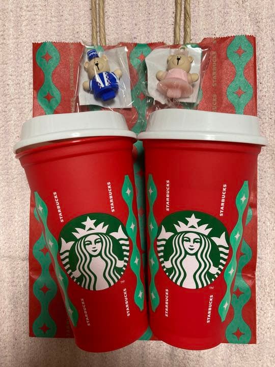 スタバ スターバックス ホリデー2022 リユーザブルカップ&キャップ2個セット