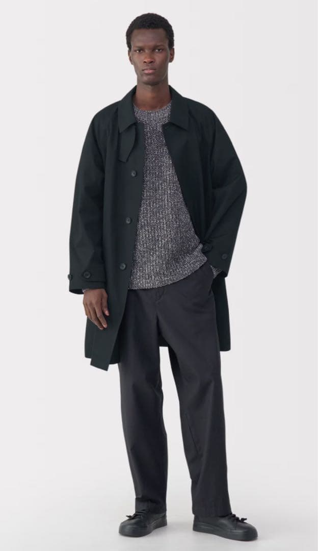 新品未使用 MUJI Labo 高密度コットンシングルブレストコート ブラック