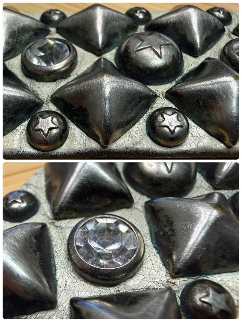 120周年記念⭐️オールドスタッズ⭐️シルバーピラミッドスタッズ＆クリアストーン⭐️S