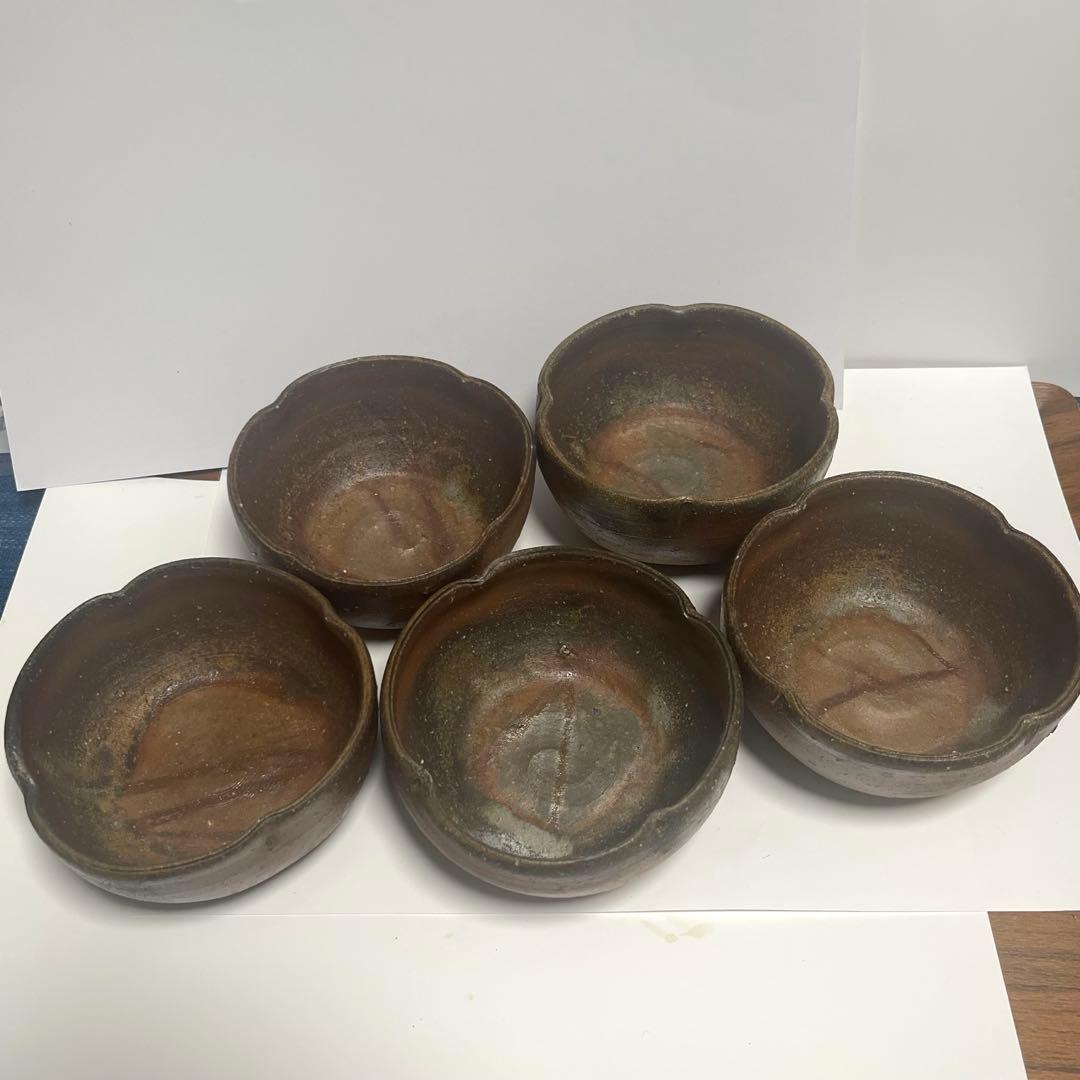 備前焼　作家もの　花小鉢5客揃い