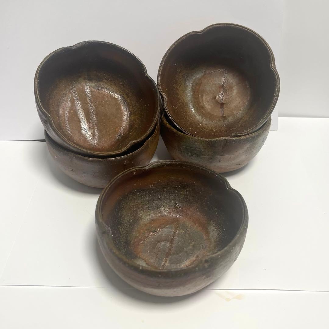 備前焼　作家もの　花小鉢5客揃い